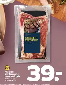 Netto Premieur kryddersaltet secreto af gris, DKK 39 tilbud