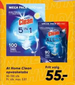 Bilka At Home Clean opvasketabs, DKK 55 tilbud