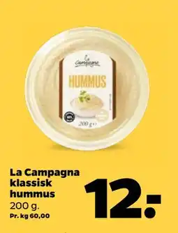 Netto La Campagna klassisk hummus, DKK 12 tilbud