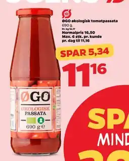 Netto ØGO økologisk tomatpassata, DKK 11.16 tilbud