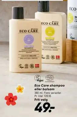 Bilka Eco Care shampoo eller balsam, DKK 49 tilbud