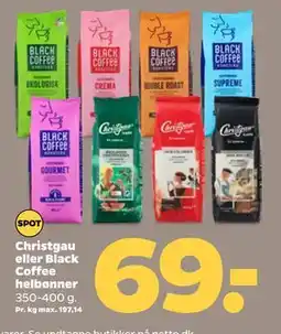Christgau eller Black Coffee helbønner, DKK 69