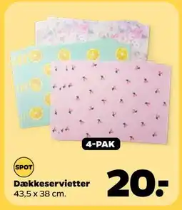 Netto Dækkeservietter, DKK 20 tilbud