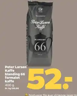 Netto Peter Larsen Kaffe blanding 66 formalet kaffe, DKK 52 tilbud