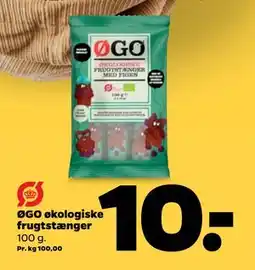 Netto ØGO økologiske frugtstænger, DKK 10 tilbud
