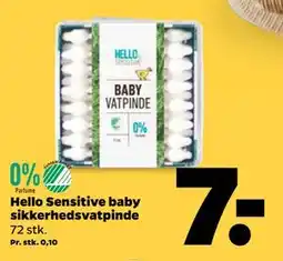 Netto Hello Sensitive baby sikkerhedsvatpinde, DKK 7 tilbud