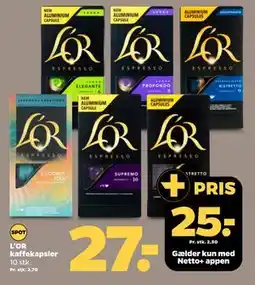 Netto L'OR kaffekapsler, DKK 27, App-pris tilbud