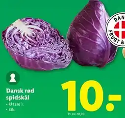 Lidl Dansk rød spidskål, DKK 10 tilbud
