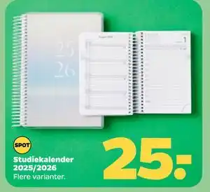 Netto Studiekalender 2025/2026, DKK 25 tilbud
