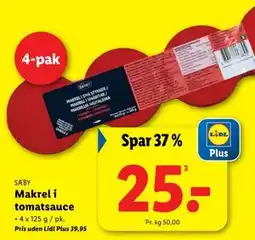 Lidl Makrel i tomatsauce, DKK 39.95, App-pris tilbud