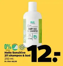 Netto Hello Sensitive 2i1 shampoo & bad, DKK 12 tilbud