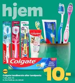 Netto Colgate tandbørste eller tandpasta, DKK 10 tilbud
