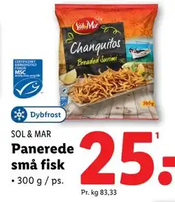 Lidl Panerede små fisk, DKK 25 tilbud