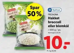 Lidl Hakket broccoli eller blomkål, DKK 10 tilbud