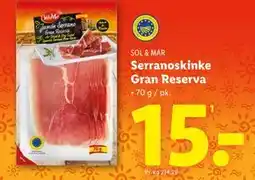 Lidl Serranoskinke Gran Reserva, DKK 15 tilbud