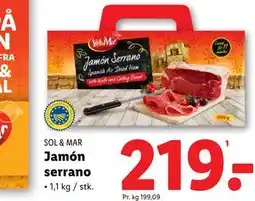 Lidl Jamón serrano, DKK 219 tilbud