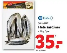 Lidl Hele sardiner, DKK 35 tilbud