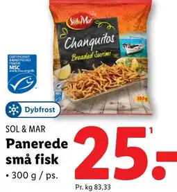 Lidl SOL & MAR Panerede små fisk tilbud