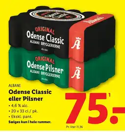 Lidl ALBANI Odense classic eller pilsner tilbud