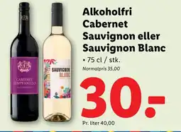 Lidl Alkoholfri cabernet sauvignon eller sauvignon blanc tilbud