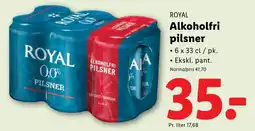 Lidl ROYAL Alkoholfri pilsner tilbud