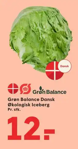 SPAR Grøn Balance Dansk Økologisk Iceberg, DKK 12 tilbud