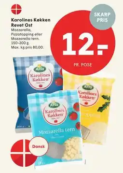 SPAR Karolines Køkken Revet Ost, DKK 12 tilbud