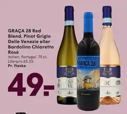 SPAR GRAÇA 28 Red Blend, Pinot Grigio Delle Venezie eller Bardolino Chiaretto Rosé, DKK 49 tilbud