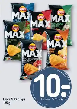 REMA 1000 Lay's MAX chips 185 g, DKK 10 tilbud