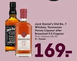 SPAR Jack Daniel’s Old No. 7 Whiskey, Tennessee Honey Liqueur eller Braastad V.S Cognac, DKK 169 tilbud