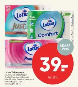 SPAR Lotus Toiletpapir, DKK 39 tilbud
