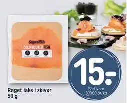 REMA 1000 Røget laks i skiver 50 g, DKK 15 tilbud