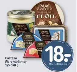 REMA 1000 Castello Flere varianter 125-170 g, DKK 18 tilbud