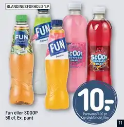 REMA 1000 Fun eller SCOOP 50 cl. Ex. pant, DKK 10 tilbud