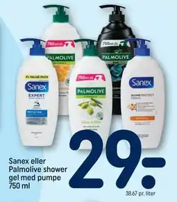 REMA 1000 Sanex eller Palmolive shower gel med pumpe 750 ml, DKK 29 tilbud