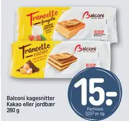 REMA 1000 Balconi kagesnitter Kakao eller jordbær 280 g, DKK 15 tilbud