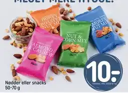 REMA 1000 Nødder eller snacks 50-70 g, DKK 10 tilbud