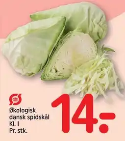 REMA 1000 Økologisk dansk spidskål Kl. I Pr. stk., DKK 14 tilbud