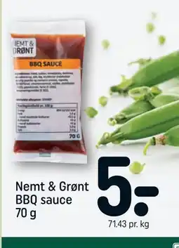 REMA 1000 Nemt & Grønt BBQ sauce 70 g, DKK 5 tilbud