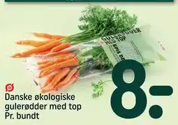 REMA 1000 Danske økologiske gulerødder med top Pr. bundt, DKK 8 tilbud