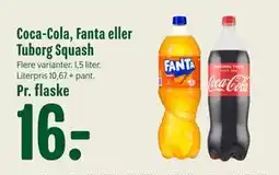 Min Købmand Coca-Cola, Fanta eller Tuborg Squash, DKK 16 tilbud