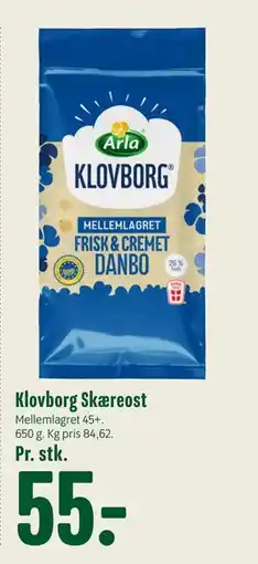 Min Købmand Klovborg Skæreost, DKK 55 tilbud