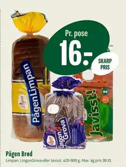 Min Købmand Pågen Brød, DKK 16 tilbud