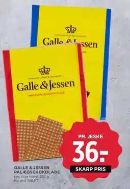 MENY GALLE & JESSEN PÅLÆGSCHOKOLADE, DKK 36 tilbud