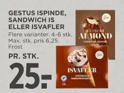 MENY GESTUS ISPINDE, SANDWICH IS ELLER ISVAFLER, DKK 25 tilbud