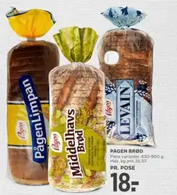 MENY PÅGEN BRØD, DKK 18 tilbud