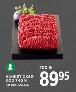 MENY HAKKET OKSEKØD 7-10 %, DKK 89.95 tilbud