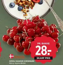 MENY OMHU DANSKE KIRSEBÆR, DKK 28 tilbud