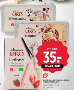 MENY GRØN BALANCE ØKOLOGISK IS ELLER ISPINDE, DKK 35 tilbud