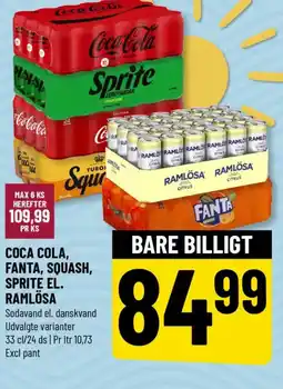 Løvbjerg COCA COLA, FANTA, SQUASH, SPRITE EL. RAMLÖSA tilbud
